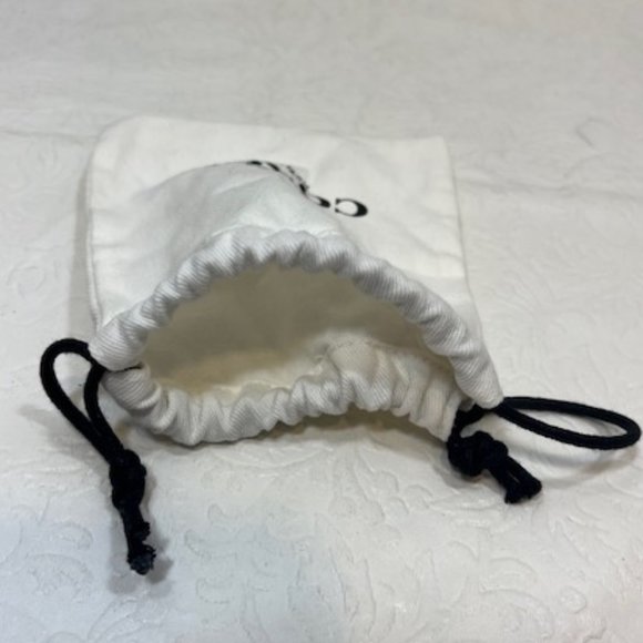 COACH Designer Mini Jewelry Cotton Drawstring Bag White 4.5"x5" - Picture 3 of 6